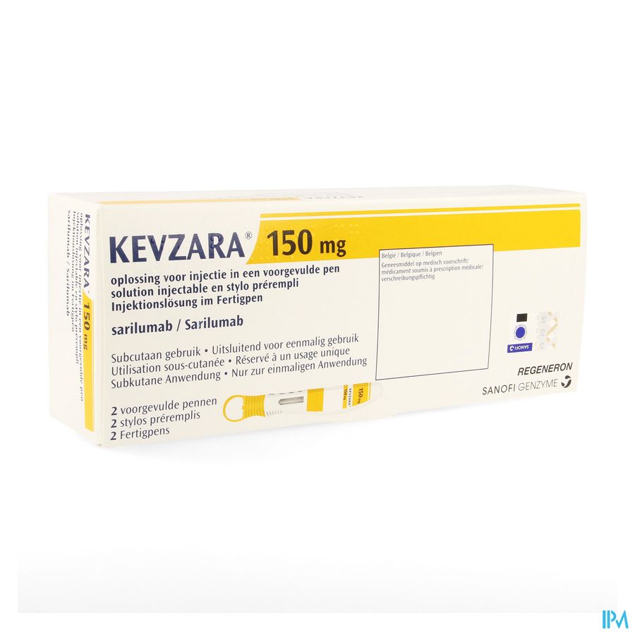 Kevzara 150mg Opl Inj Voorgev.pen Glas 2x1,14ml