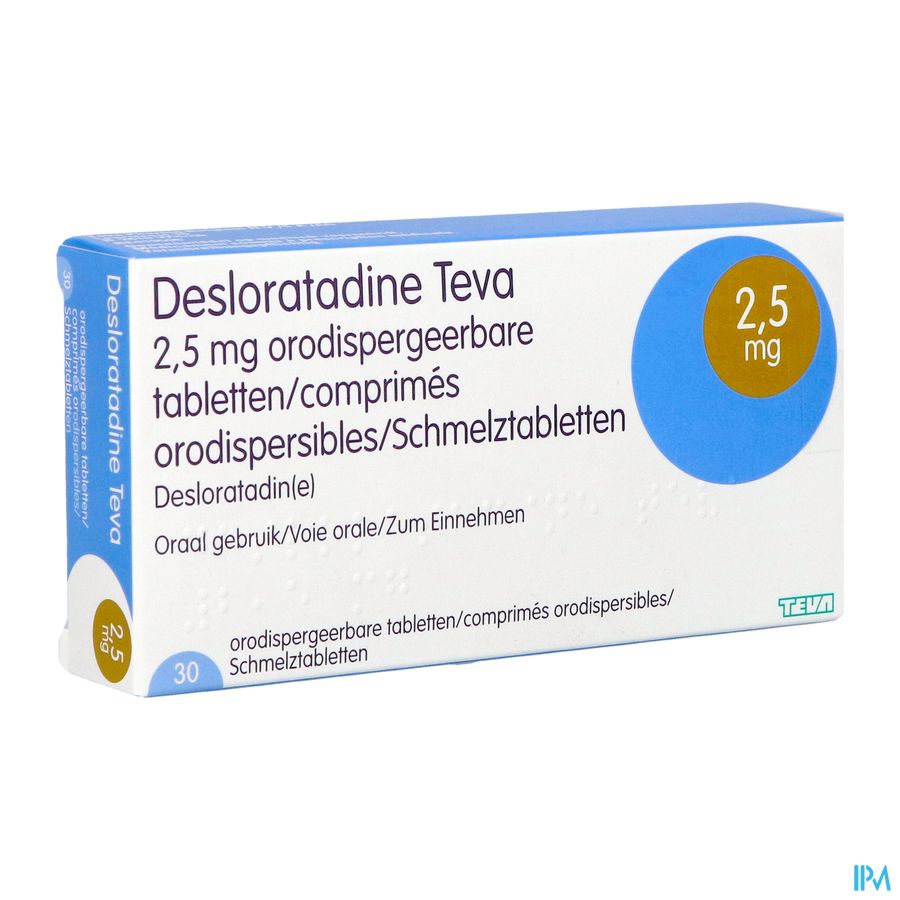 Desloratadine Teva 2,5mg Orodisp Comp 30 X 2,5mg Desloratadine Teva 2,5mg Orodisp Comp 30 X 2,5mg