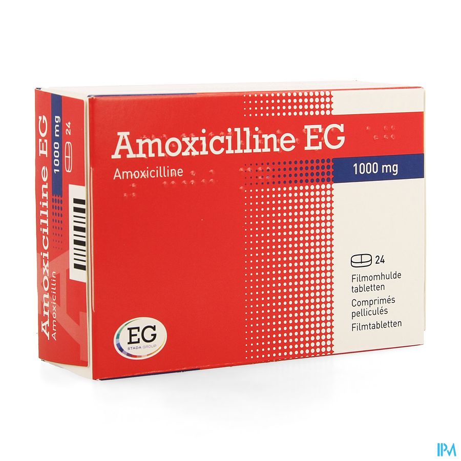 Amoxicilline EG 1000Mg Filmomh Tabl 24 X 1000 Mg Amoxicilline EG 1000Mg Filmomh Tabl 24 X 1000 Mg