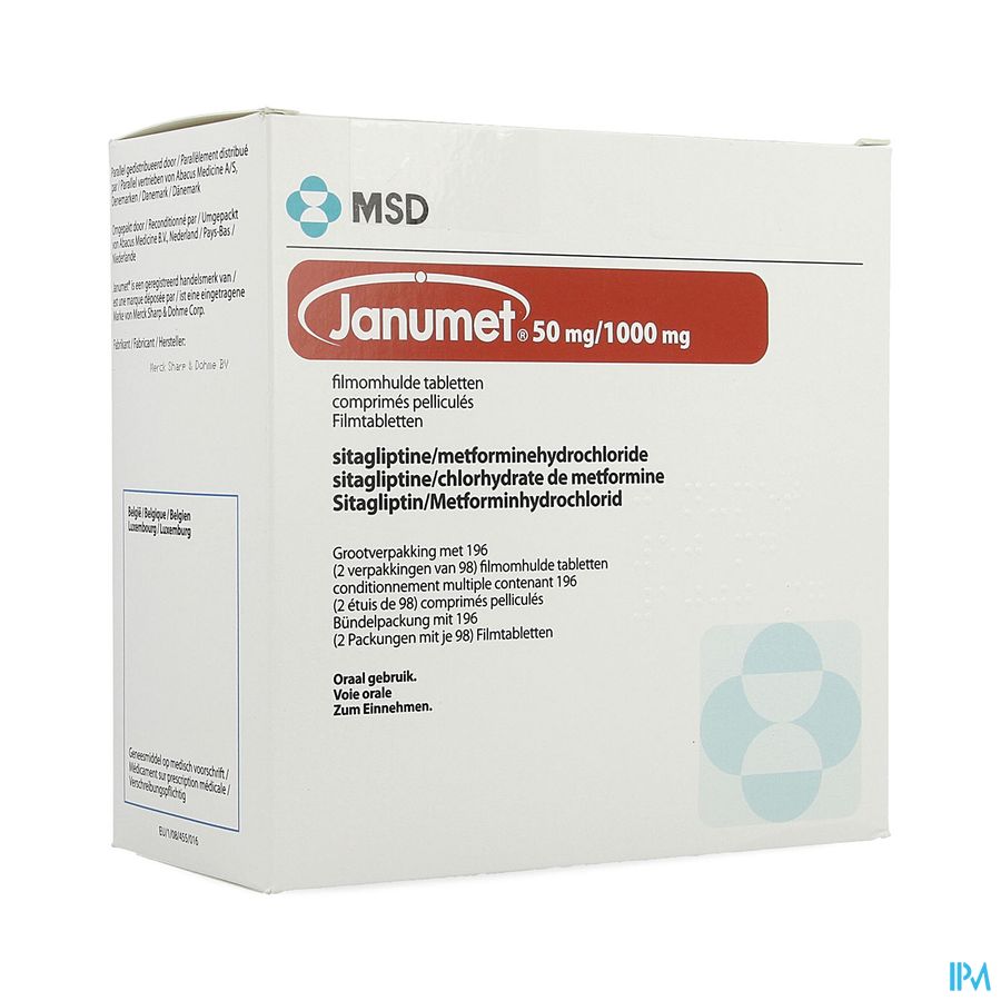 Janumet 50/1000mg Abacus Filmomh Tabl 196 Janumet 50/1000mg Abacus Filmomh Tabl 196