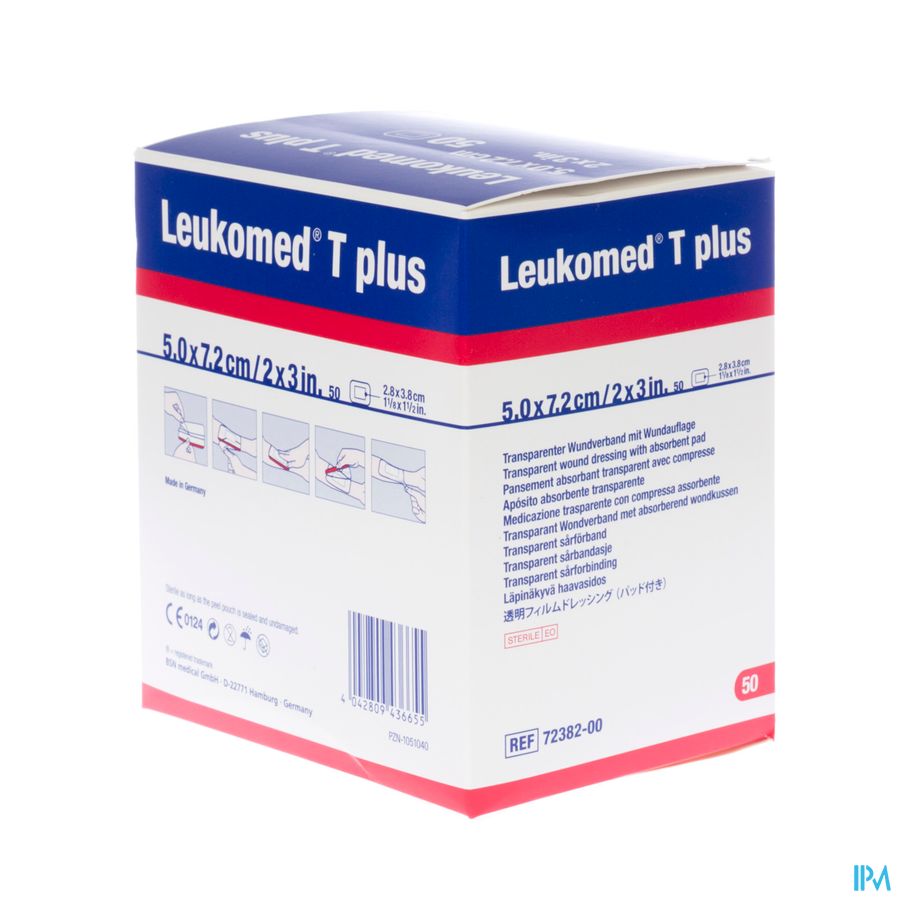 Leukomed T Plus Verb Ster 7,2cmx 5cm 50 7238200 1