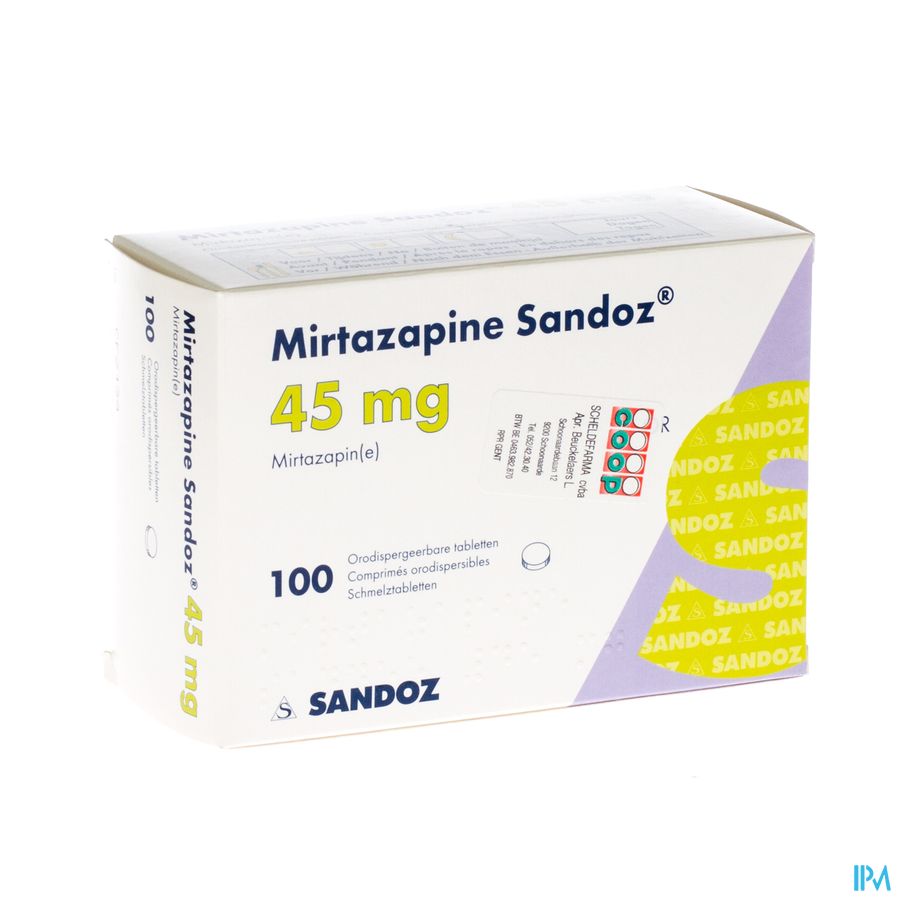 Mirtazapine Sandoz 45mg Orodisp Tabl 100 Mirtazapine Sandoz 45mg Orodisp Tabl 100
