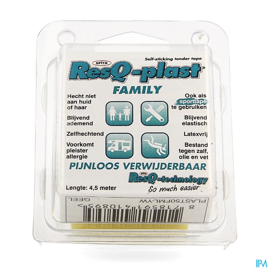 Resq-plast Family 4,5mx50mm Geel 1 Resq-plast Family 4,5mx50mm Geel 1