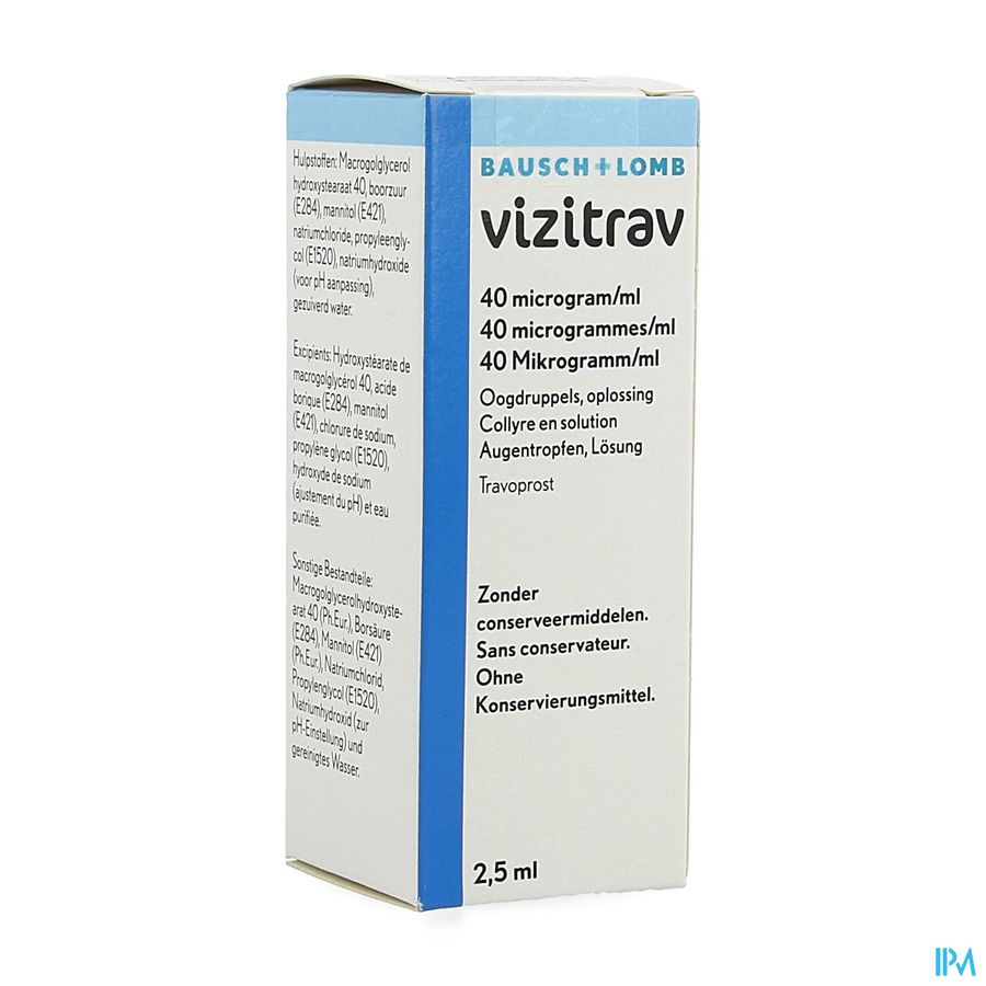 Vizitrav 40mcg/ml Oogdruppels Opl Fl 1 X 2,5ml Vizitrav 40mcg/ml Oogdruppels Opl Fl 1 X 2,5ml