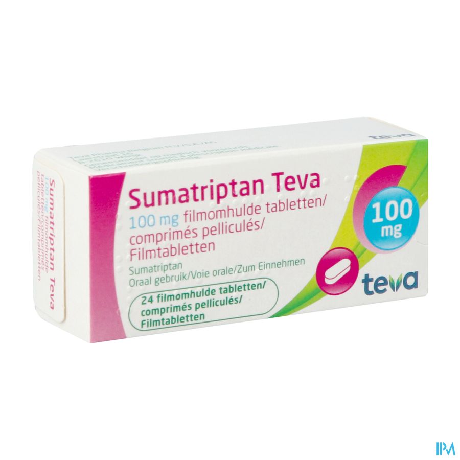 Sumatriptan Teva 100mg Comp Pell 24 X 100mg Sumatriptan Teva 100mg Comp Pell 24 X 100mg