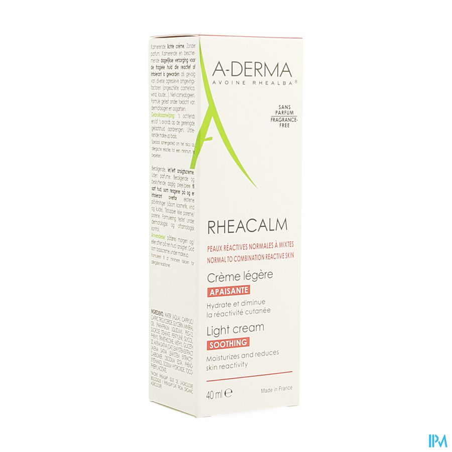 Aderma Rheacalm Cr Apaisante Legere Tube 40ml