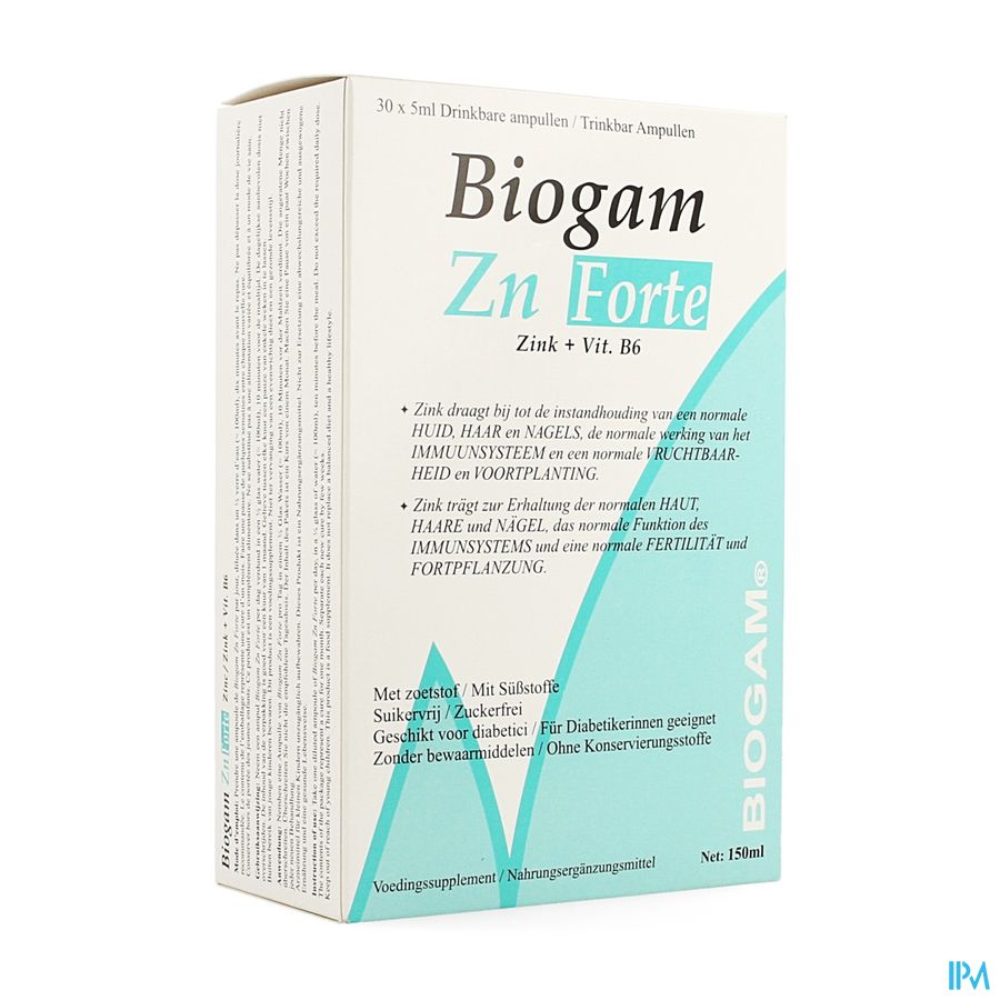 Biogam Zn Forte Drinkb. Amp 30x5ml Biogam Zn Forte Drinkb. Amp 30x5ml