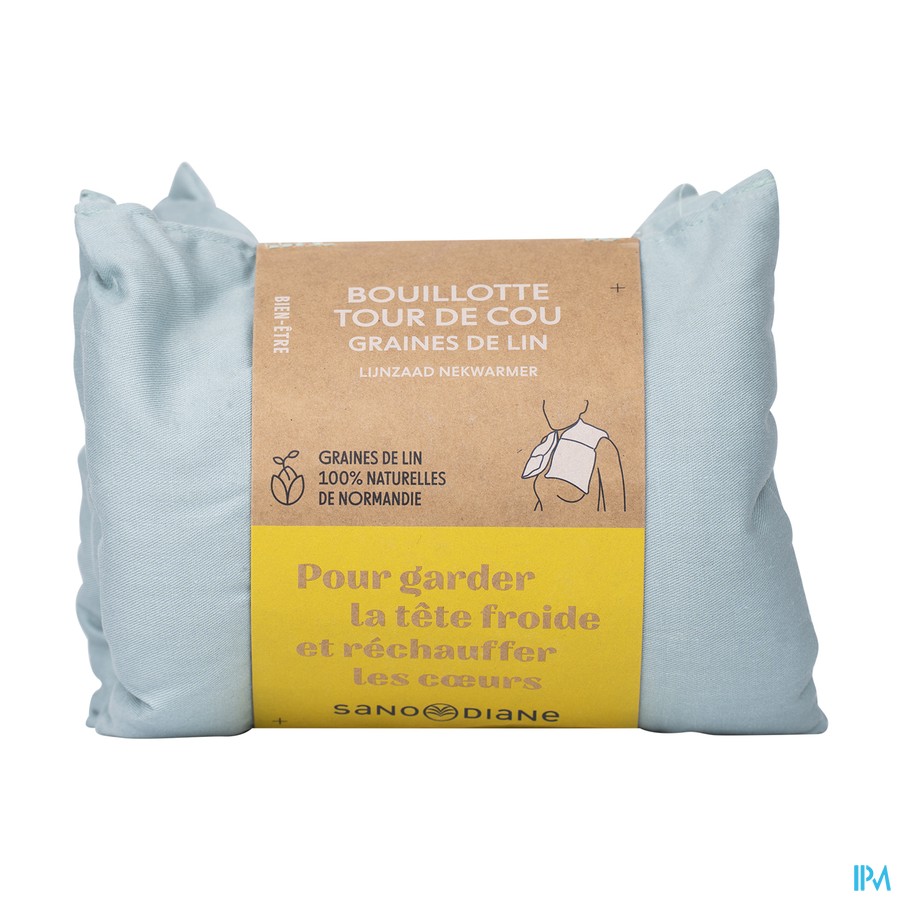 Sanodiane Bouillotte Tour Cou Gr Lin Bleu Vert Uni