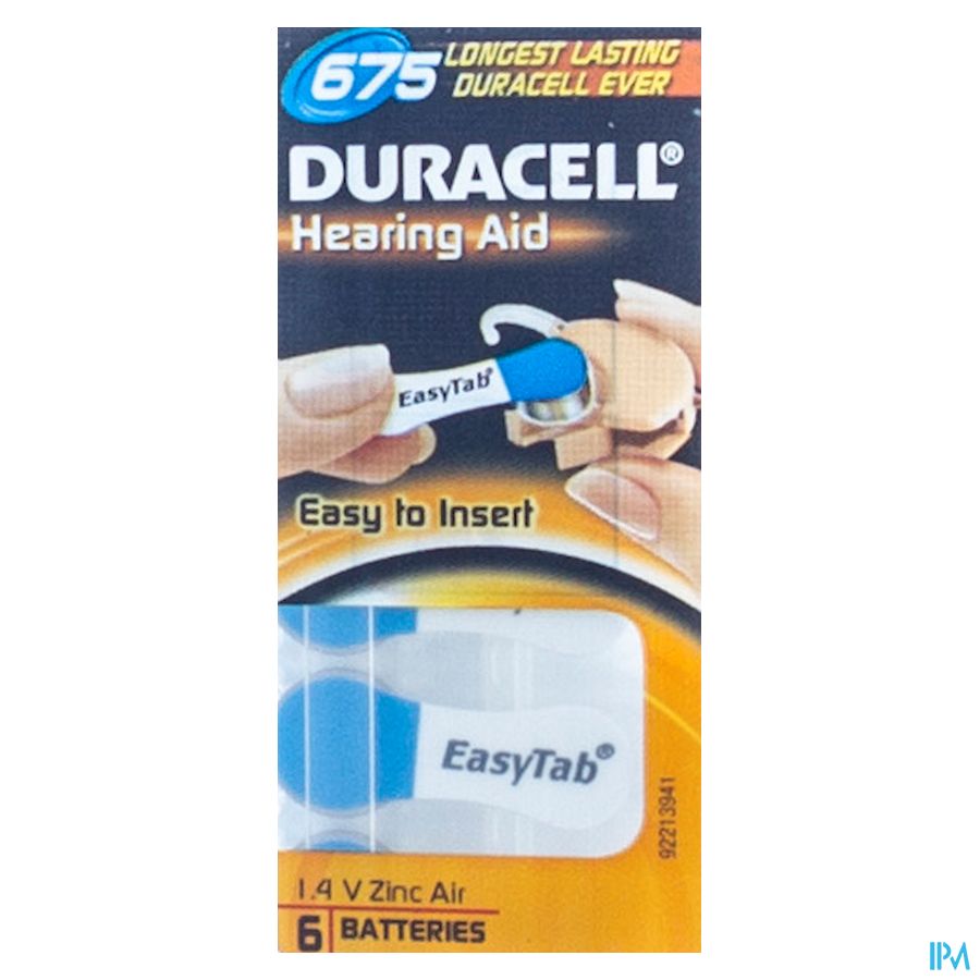 Duracell Easytab Hoorbatterij Da675 6 Blauw 3