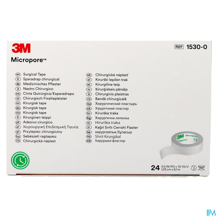 Micropore 3m Hechtpleister 12mmx9,14m Rol 24 1530 4