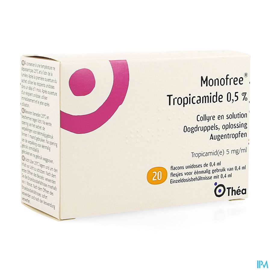 Monofree Tropicamide 0,5% 20x0,4ml Monofree Tropicamide 0,5% 20x0,4ml