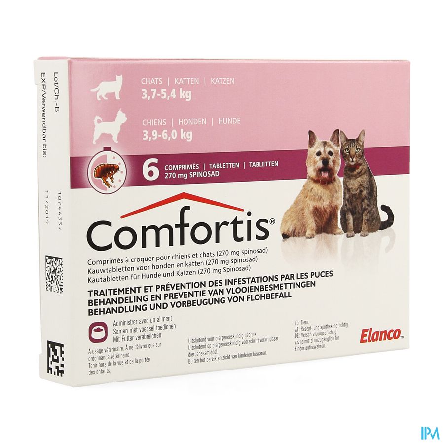 Comfortis 270mg Hond Kat Kauwtabletten 6 Comfortis 270mg Hond Kat Kauwtabletten 6
