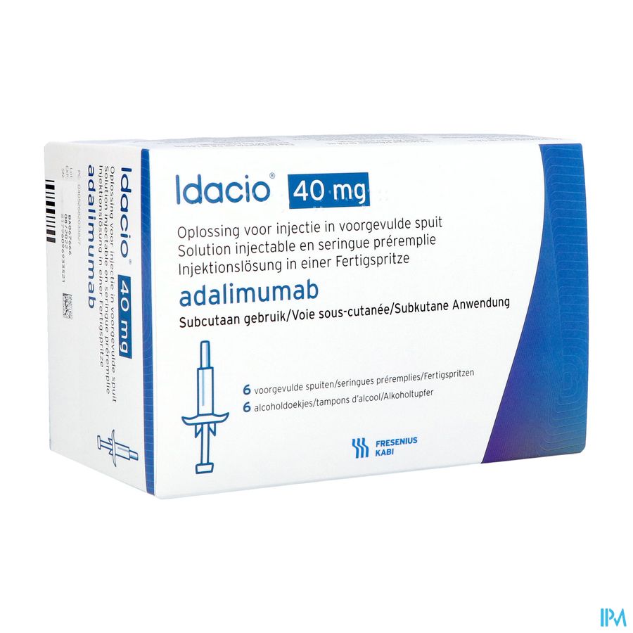 Idacio 40mg/0,8ml Opl Inj 50mg/ml Voorgev.spuit 6 Idacio 40mg/0,8ml Opl Inj 50mg/ml Voorgev.spuit 6