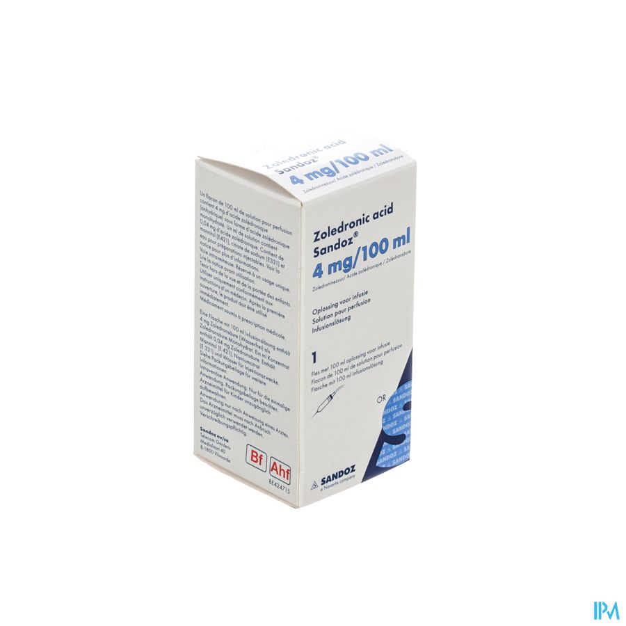 Zoledronic Sandoz 4mg/100ml 1fl Inj Conc Opl Infuu Zoledronic Sandoz 4mg/100ml 1fl Inj Conc Opl Infuu