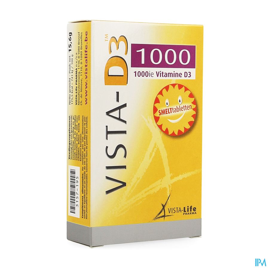 Vista D3 1000 Smelttabletten 120 Vista D3 1000 Smelttabletten 120