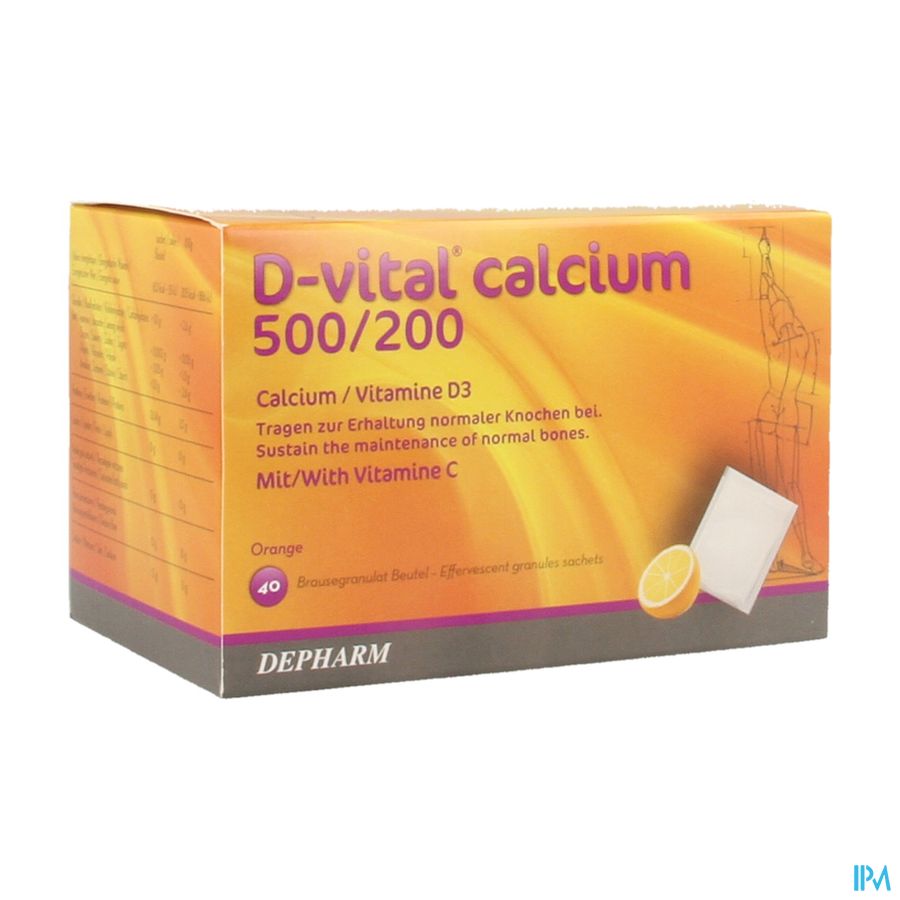 D-vital Calcium 500/200 Sinaas Zakjes 40 1