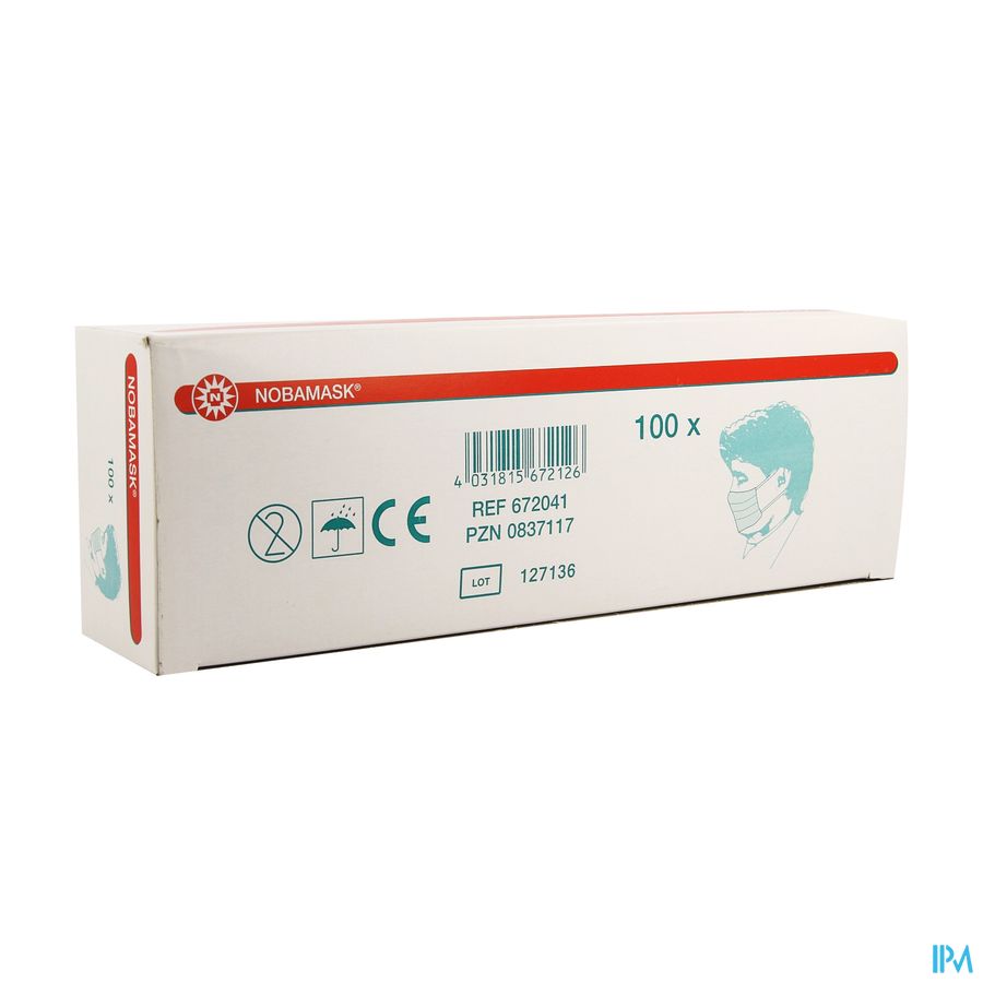 Noba Mondmasker 2-lagig Oorelastiek 100 6000234 Noba Mondmasker 2-lagig Oorelastiek 100 6000234