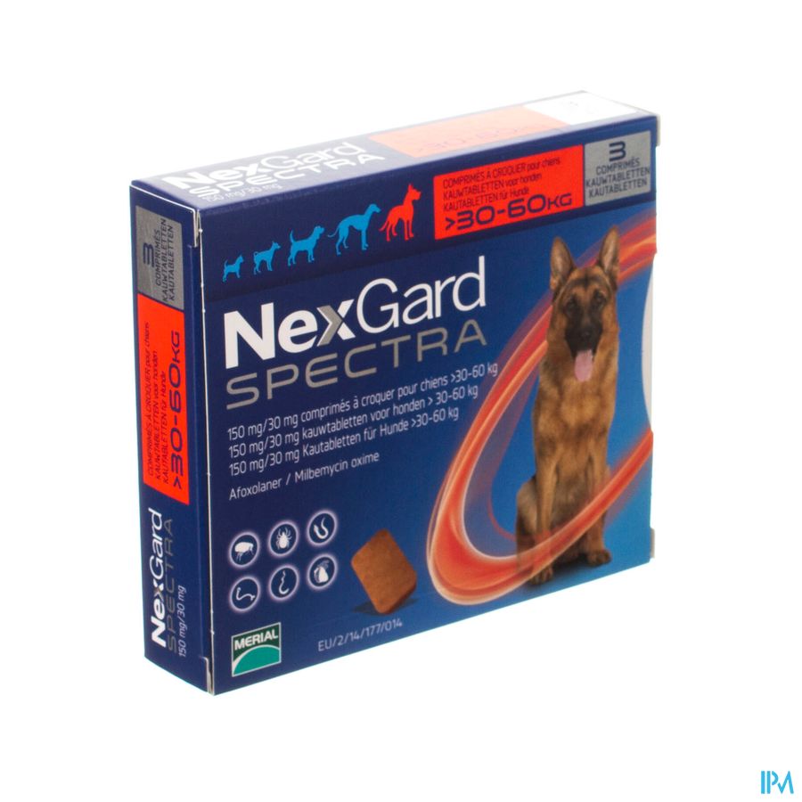 Nexgard Spectra 150mg/30mg Kauwtabl Hond 3 Nexgard Spectra 150mg/30mg Kauwtabl Hond 3