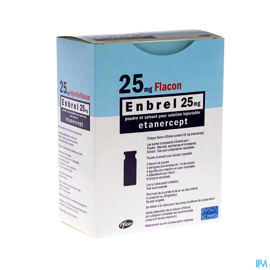 Enbrel 25mg 4 Fl Inj Pdr Opl Inj 4 Voorgev.spuiten Enbrel 25mg 4 Fl Inj Pdr Opl Inj 4 Voorgev.spuiten