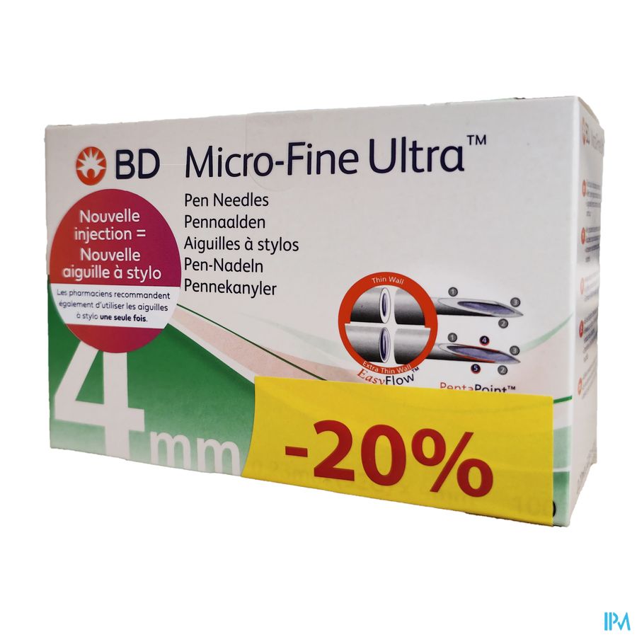 Bd Microfine Aiguille Stylo 4mm 32g Promo Bd Microfine Aiguille Stylo 4mm 32g Promo