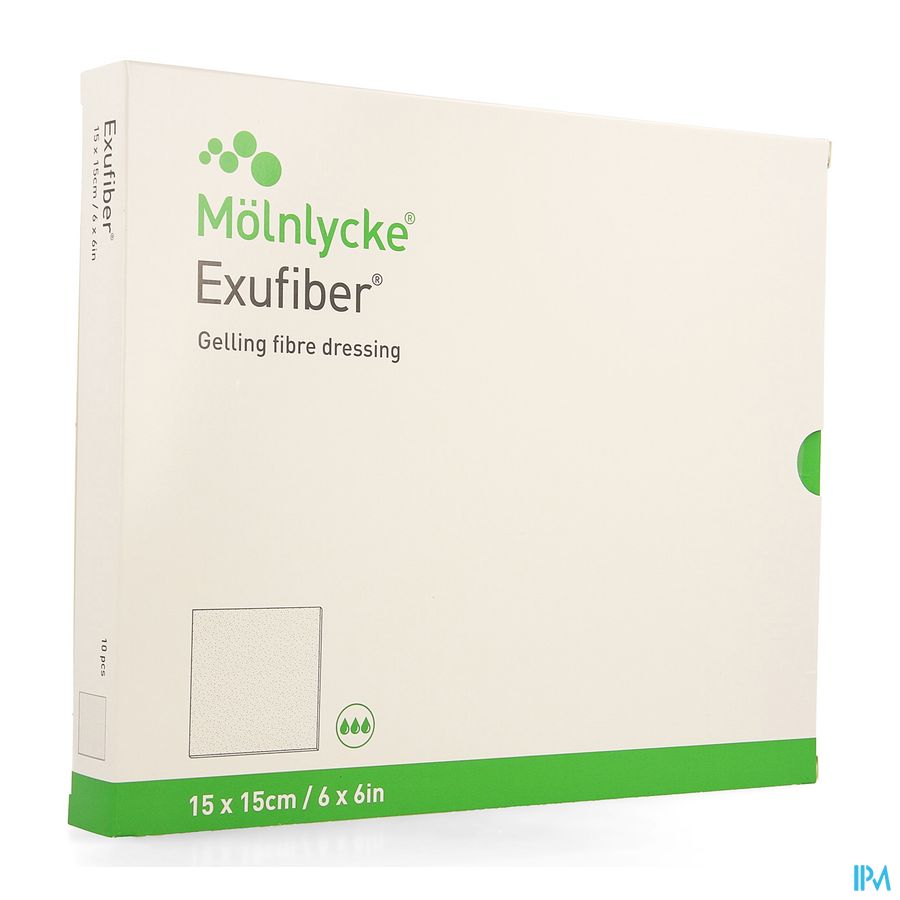 Exufiber Gelling Fibre Dressing Ster 15 X 15cm 10 Exufiber Gelling Fibre Dressing Ster 15 X 15cm 10