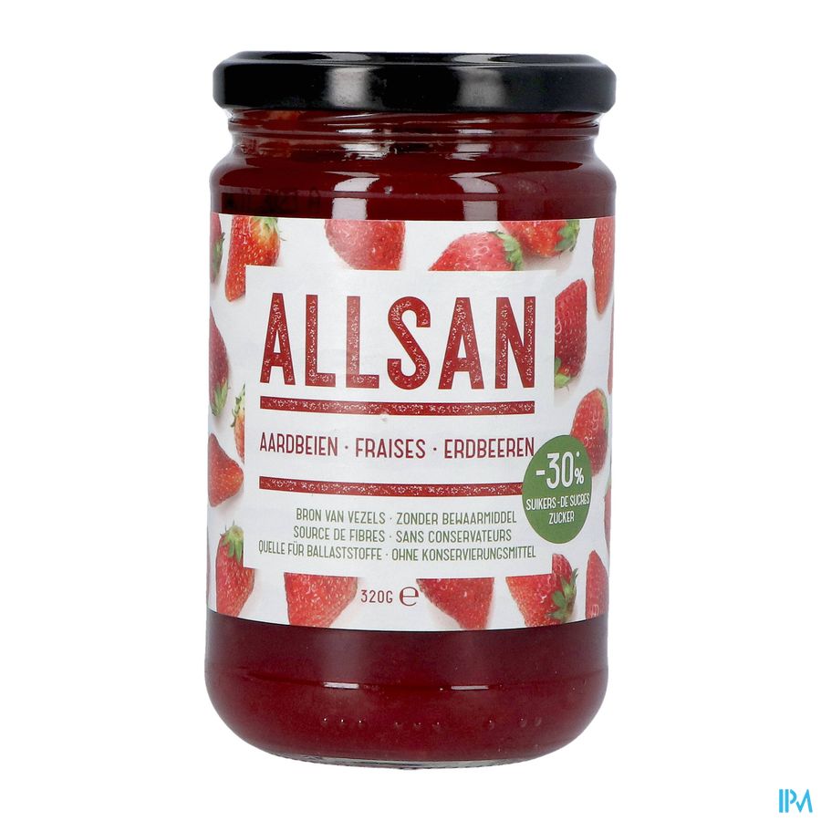 Allsan Broddbeleg Aardbei 320g Revogan Allsan Broddbeleg Aardbei 320g Revogan