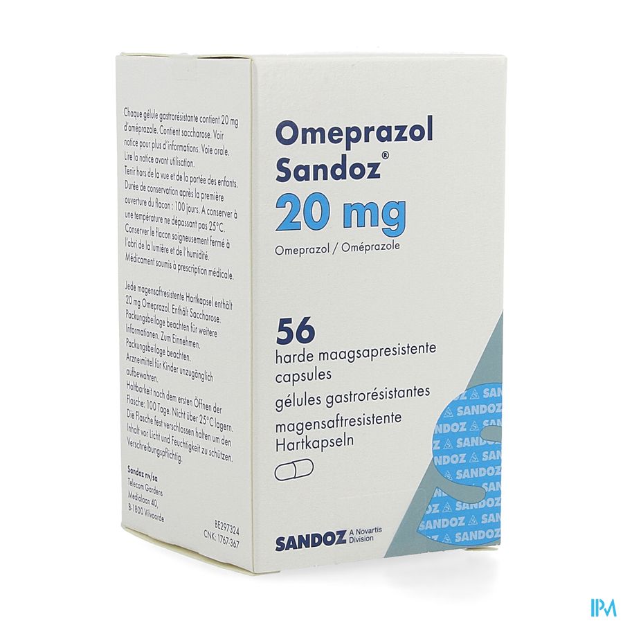 Omeprazol Sandoz Caps Enter 56 X 20mg Omeprazol Sandoz Caps Enter 56 X 20mg