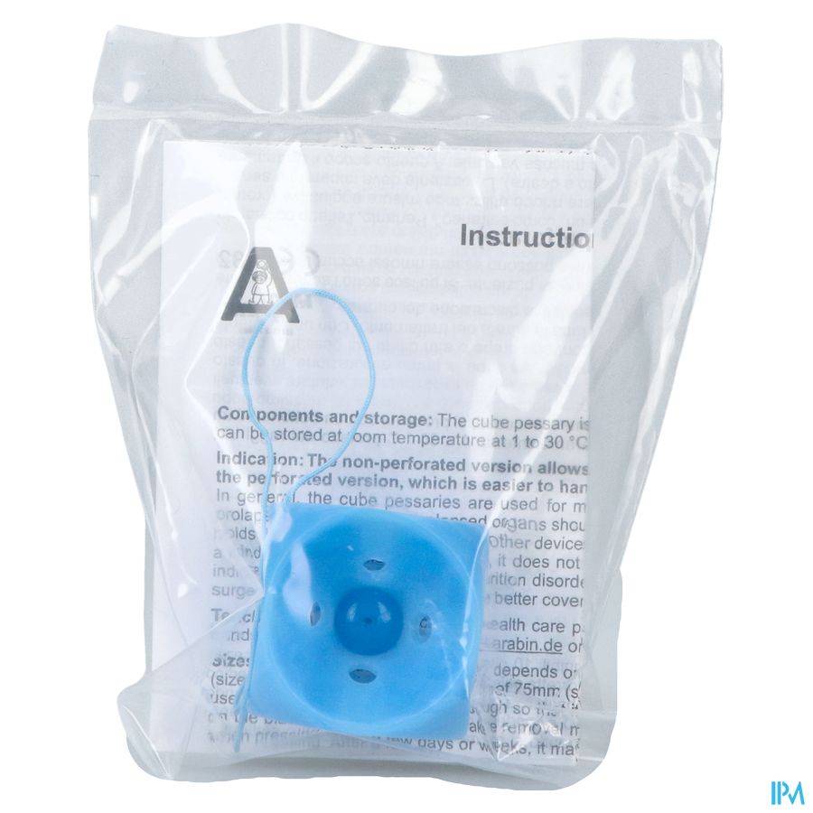 Pessaire Cube Perfore Avec Bouton 3/37mm Silicone