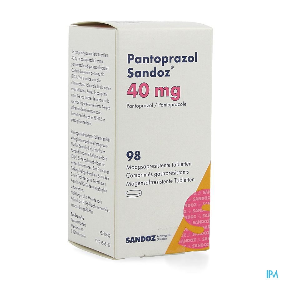 Pantoprazol 40mg Sandoz Maagsapresis. Tabl 98 Hdpe Pantoprazol 40mg Sandoz Maagsapresis. Tabl 98 Hdpe