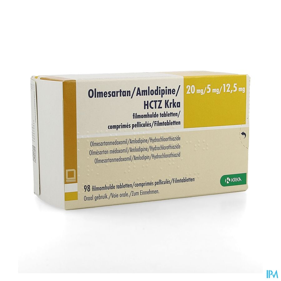 Olmesartan/amlodipine/hctz Krka 20/ 5/12,5 Comp 98 Olmesartan/amlodipine/hctz Krka 20/ 5/12,5 Comp 98