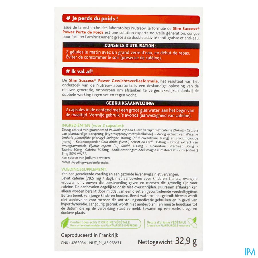 Slim Success Power Perte Poids Caps 60 9