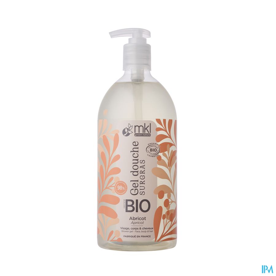 Mkl Gel Douche Bio Abricot Fl Pompe 1l