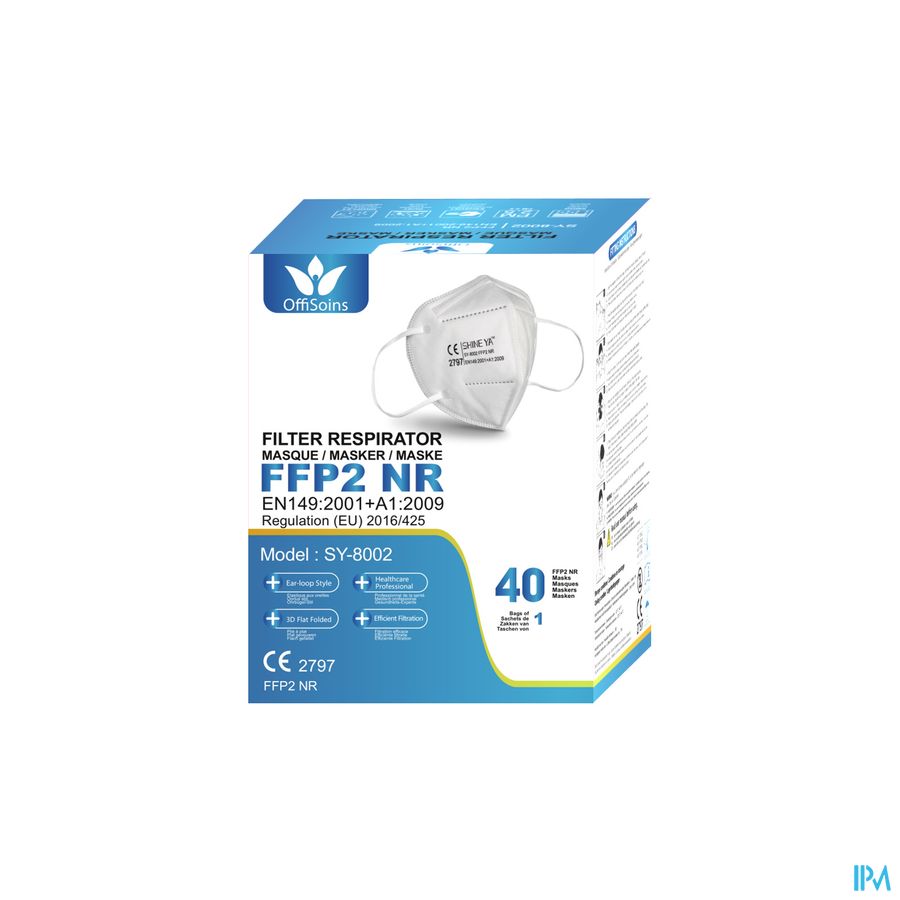 Offisoins Witte Ffp2 Nr Maskers Doos 40