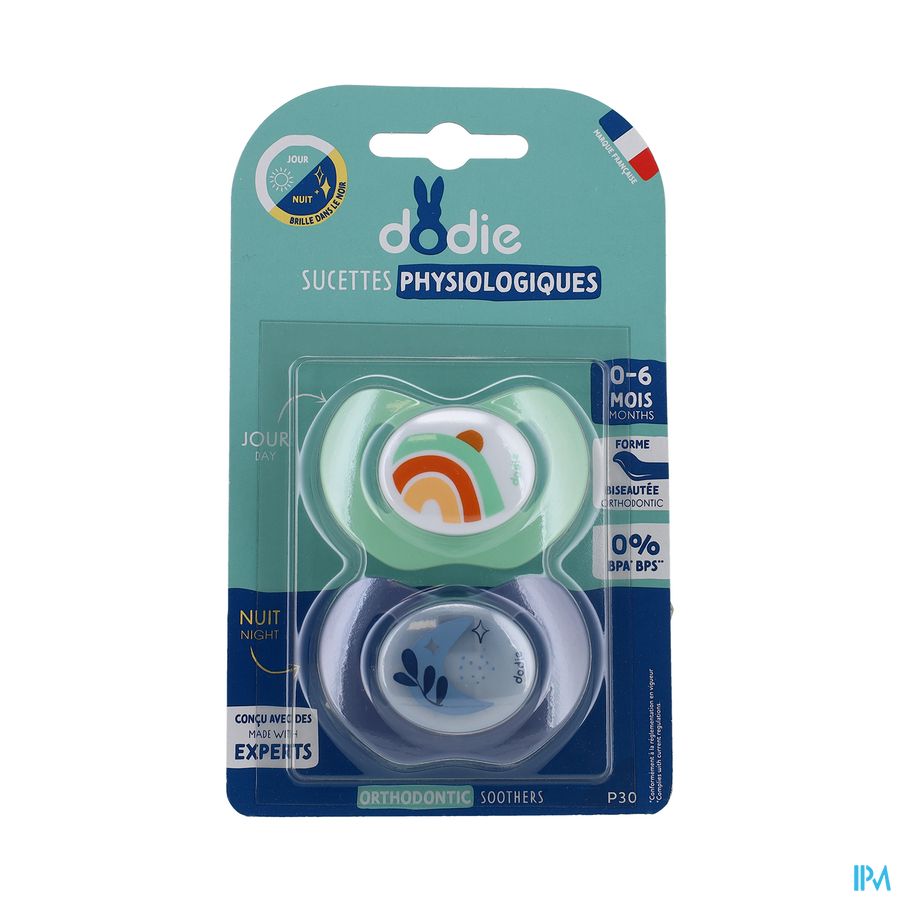 Dodie Fopspeen Duo Fysio 0-6m Dag&nacht P30 Dodie Fopspeen Duo Fysio 0-6m Dag&nacht P30