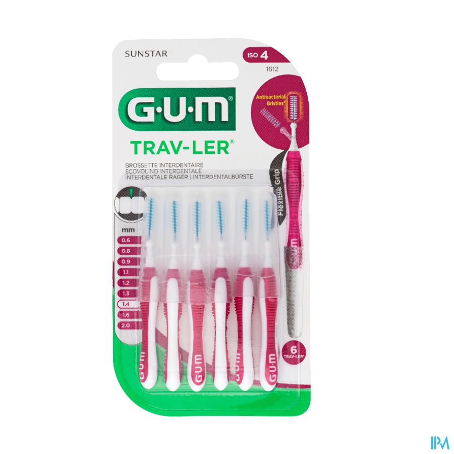 Gum Trav-ler Interdent.borsteltje 1,4mm 6 1612m6 Gum Trav-ler Interdent.borsteltje 1,4mm 6 1612m6