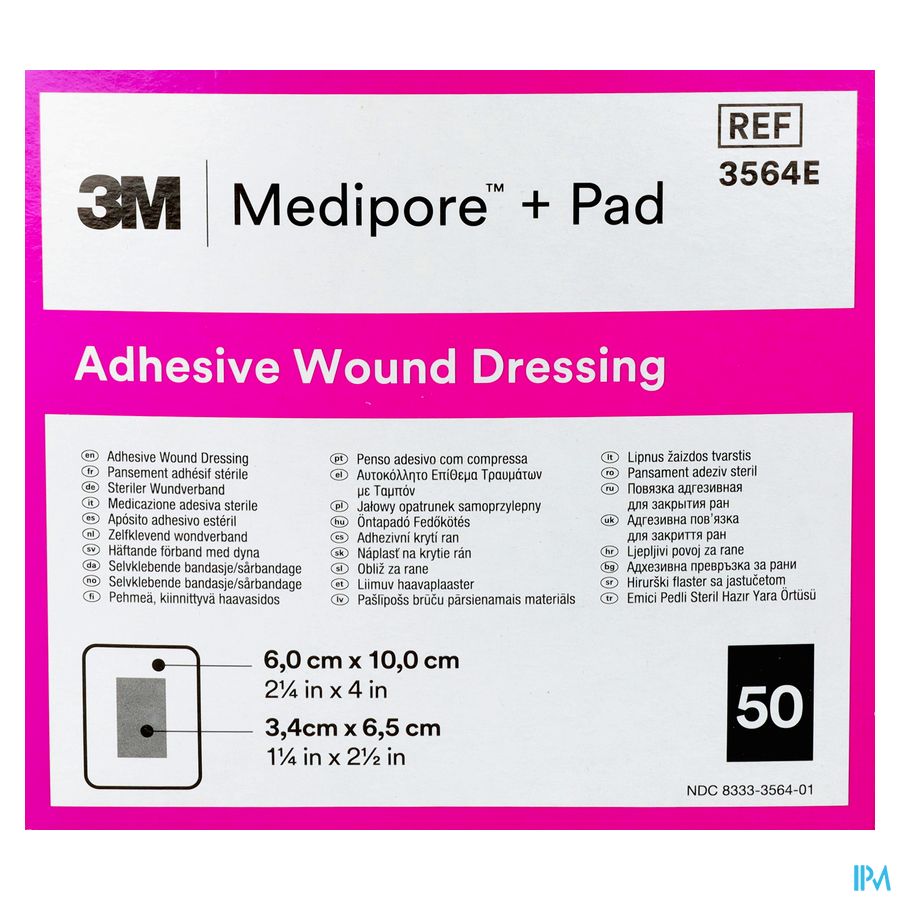 Medipore + Pad 3m 6x10,0cm 50 3564e 2