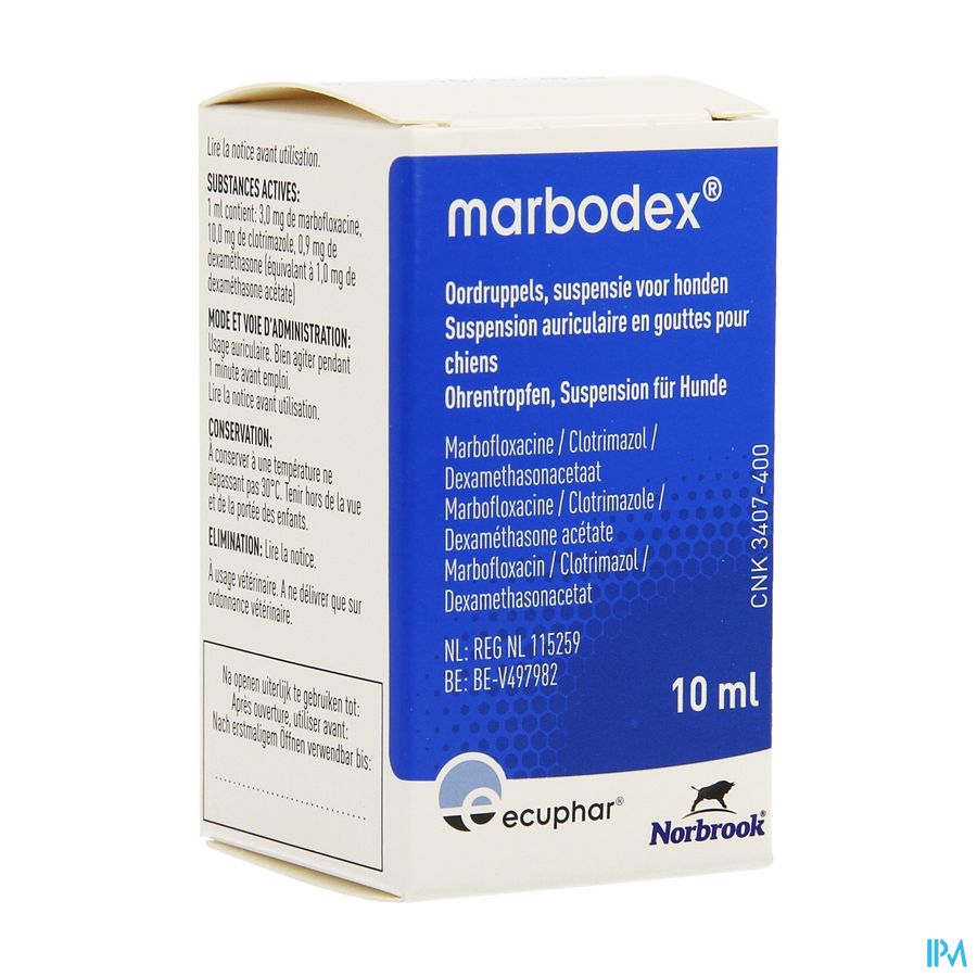 Marbodex Oordruppels Susp Hond 10ml Marbodex Oordruppels Susp Hond 10ml