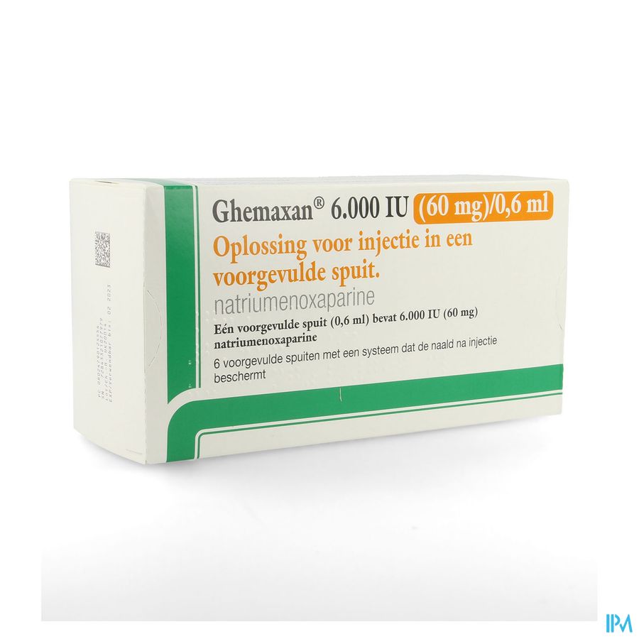 Ghemaxan 6.000ie 60mg/0,6ml Voorg.sp. 6+nldbesc Ghemaxan 6.000ie 60mg/0,6ml Voorg.sp. 6+nldbesc