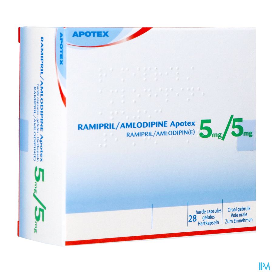 Ramipril Amlodipine 5mg/ 5mg Harde Caps 28