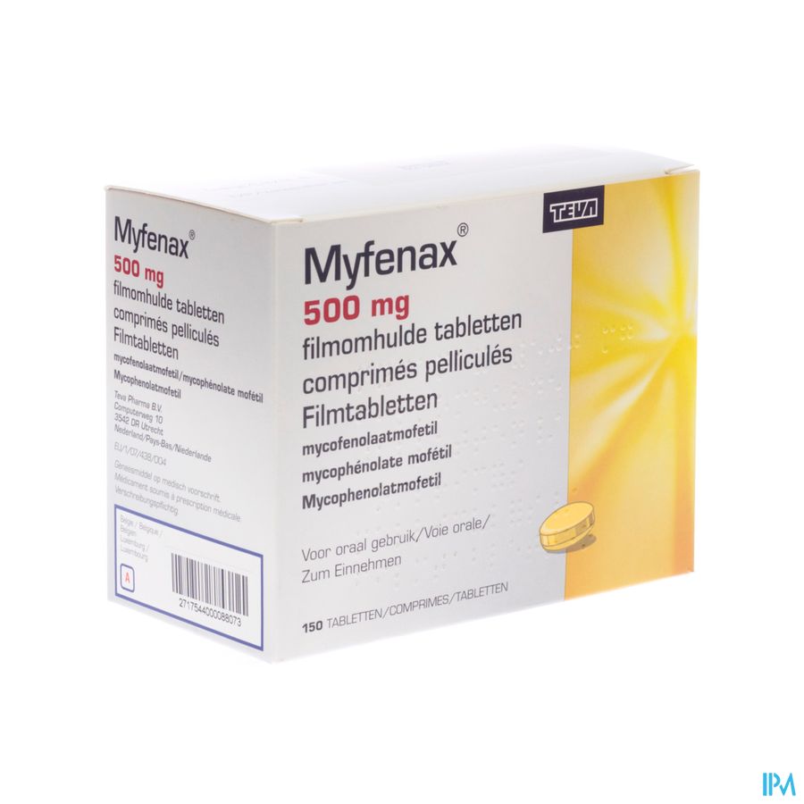 Myfenax Teva 500mg Tabl Omhulde 150x500mg Myfenax Teva 500mg Tabl Omhulde 150x500mg