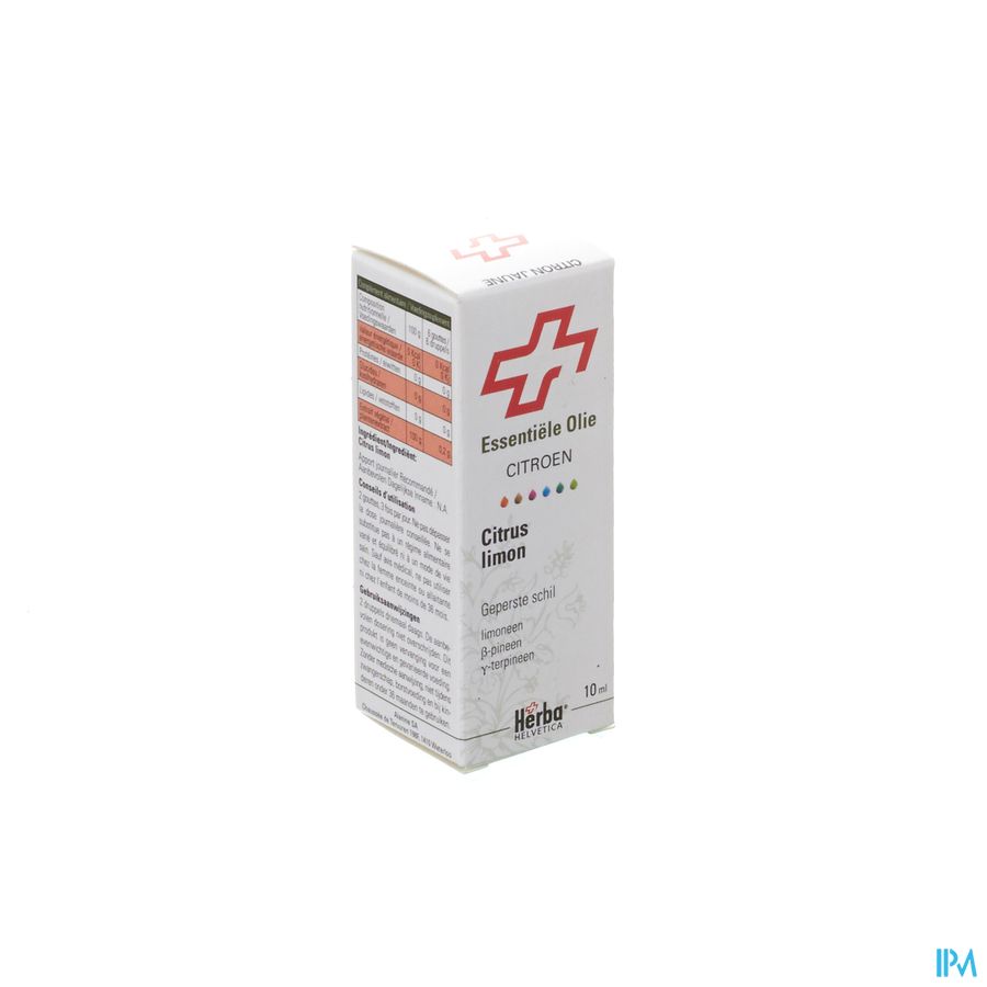 Citroen Geperste Schil Herba Helv. Ess Olie 10ml Citroen Geperste Schil Herba Helv. Ess Olie 10ml