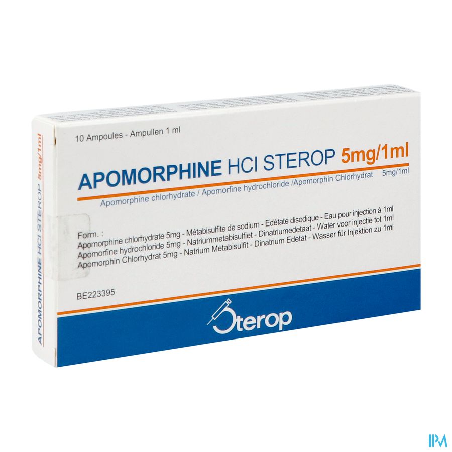 Apomorphine Hcl Amp 10x 5mg/1ml Apomorphine Hcl Amp 10x 5mg/1ml