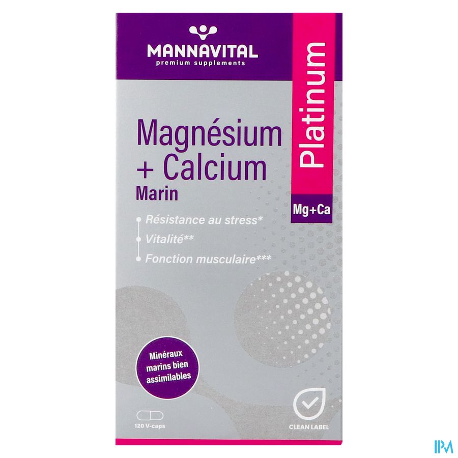 Mannavital Magnesium + Calcium Marin V-caps 120 3