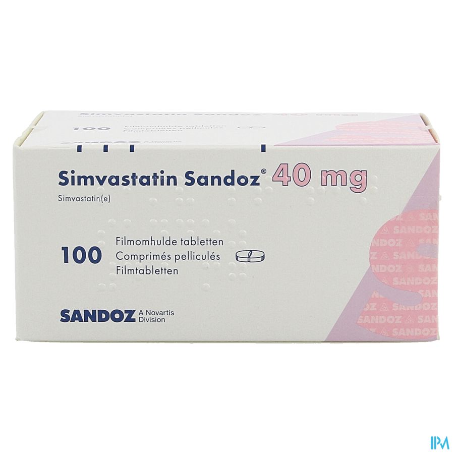 Simvastatin Sandoz 40mg Comp 100 Alu/pvc 2
