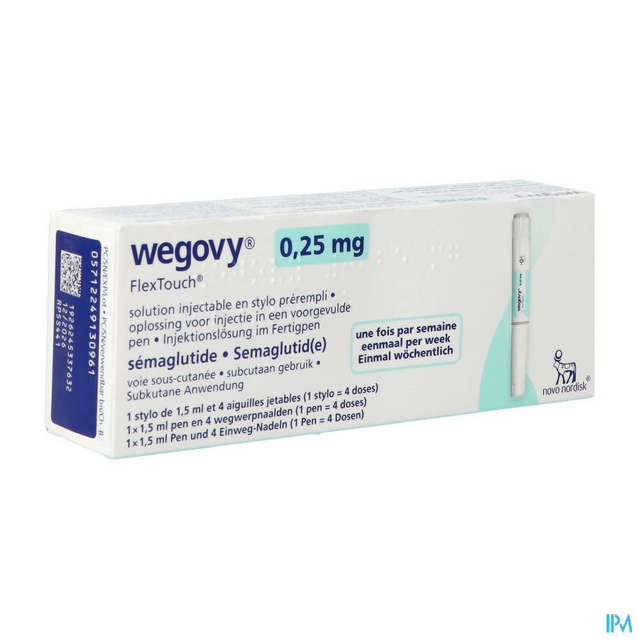 Wegovy 0,25mg Flextouch Opl Inj Voorgev.pen 1,5ml Wegovy 0,25mg Flextouch Opl Inj Voorgev.pen 1,5ml