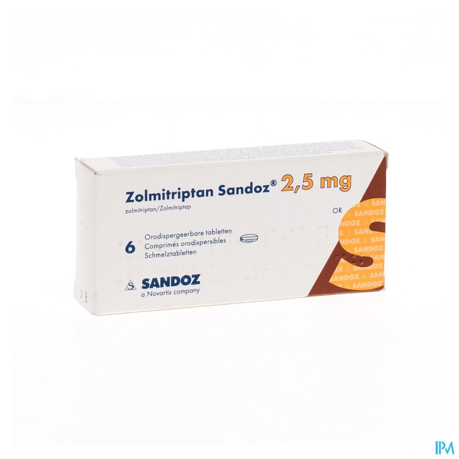 Zolmitriptan Sandoz 2,5mg Comp Orodisp 6 Zolmitriptan Sandoz 2,5mg Comp Orodisp 6