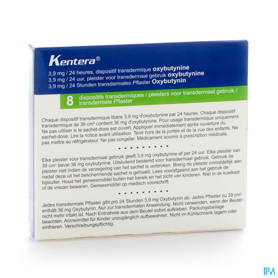 Kentera 8 Dispositif Transderm 3,9mg/24 H Kentera 8 Dispositif Transderm 3,9mg/24 H