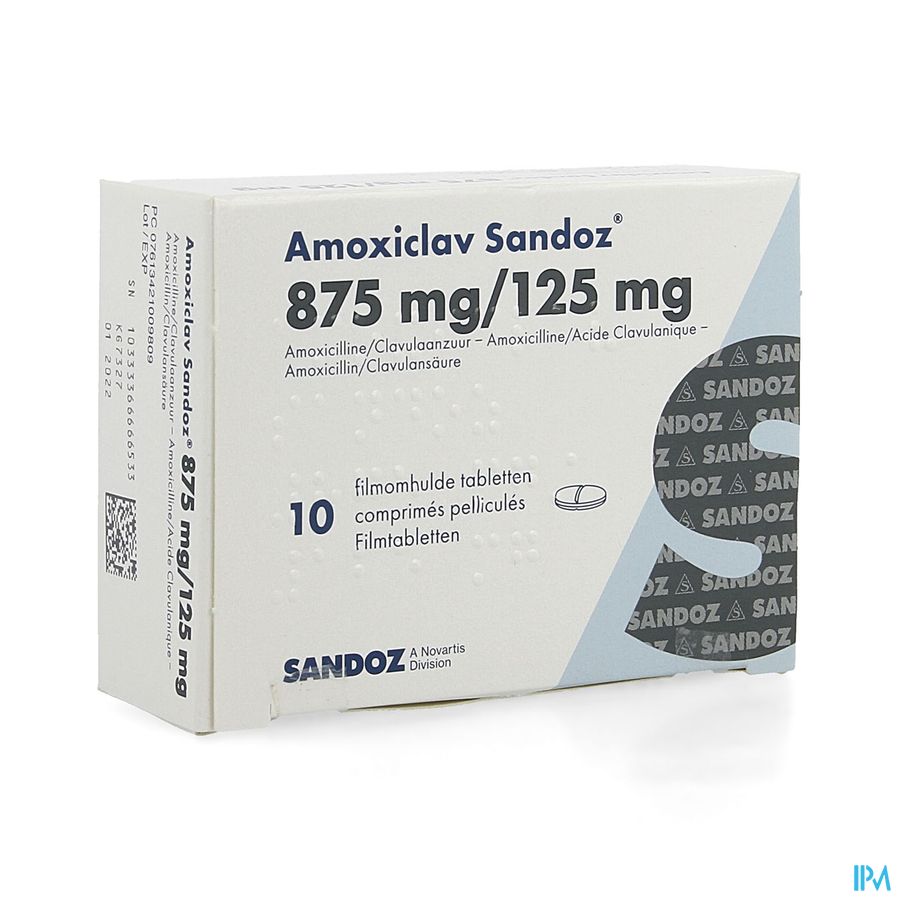 Amoxiclav Sandoz 875mg Comp 10 X 875mg Amoxiclav Sandoz 875mg Comp 10 X 875mg