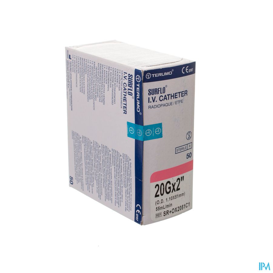 Terumo Surflash Iv Catheter 51mm 20g Rose 50 Terumo Surflash Iv Catheter 51mm 20g Rose 50