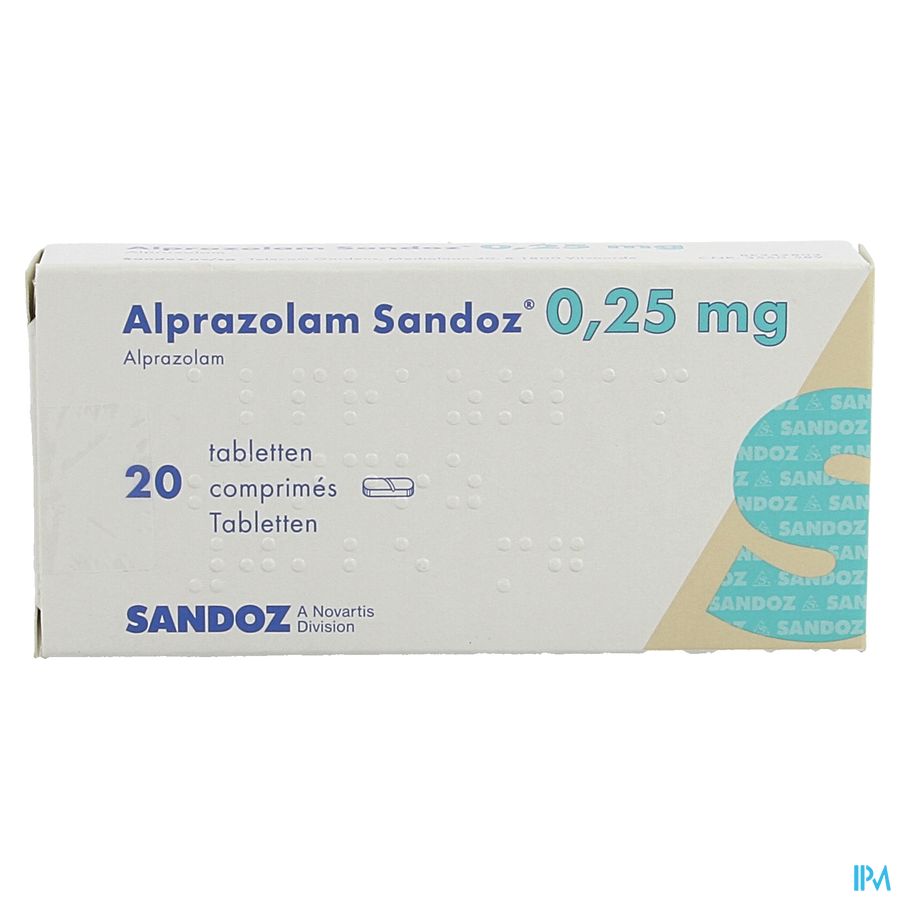 Alprazolam Sandoz 0,25mg Comp 20 X 0,25mg 2